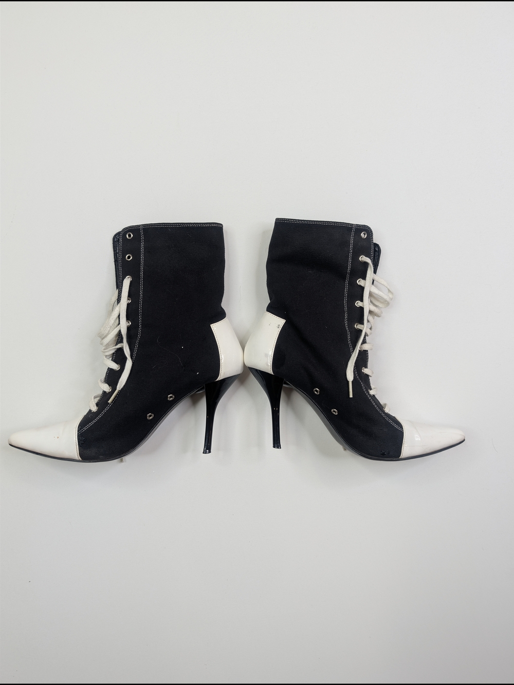 Funtasma Referee-120 Black And White Ankle Boots Y2k